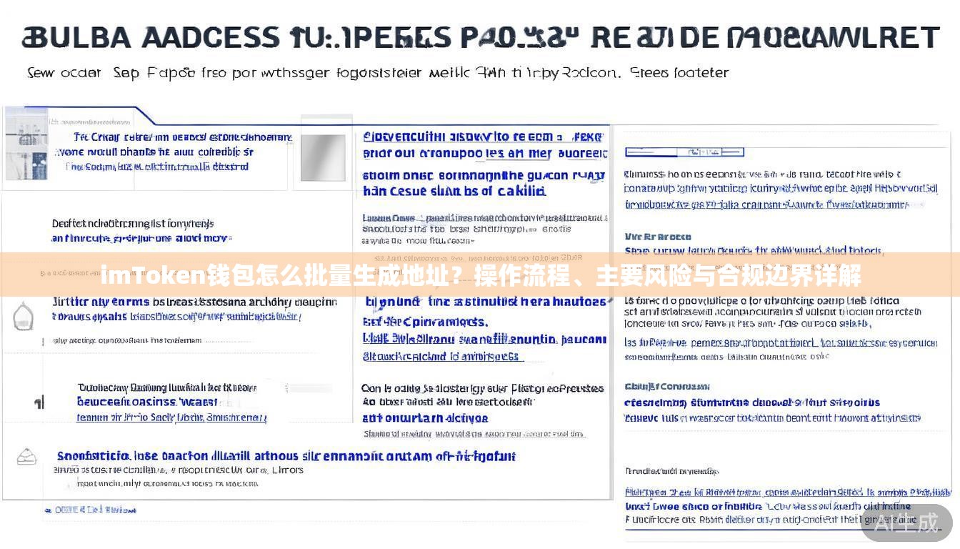 imToken钱包怎么批量生成地址？操作流程、主要风险与合规边界详解